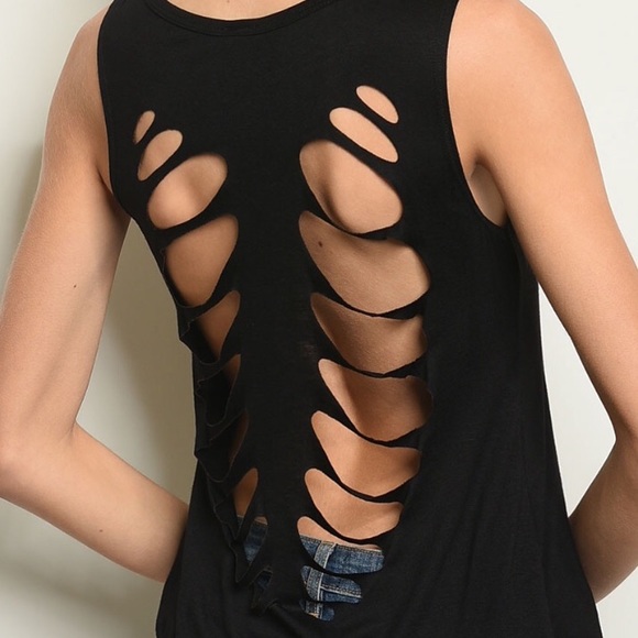 BLACK GRAPHIC RIOPED STYLE TANK TOP/TEE - Picture 3 of 9